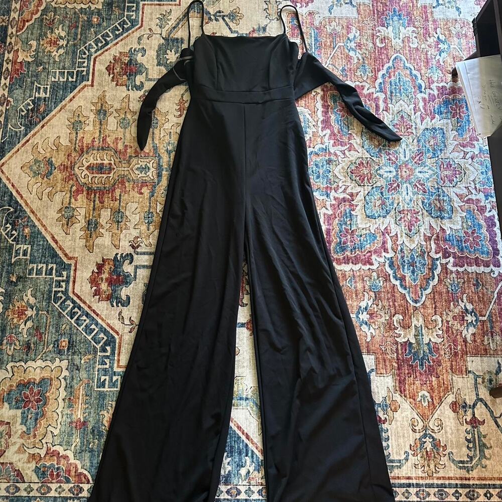 Black wide leg jumpsuit